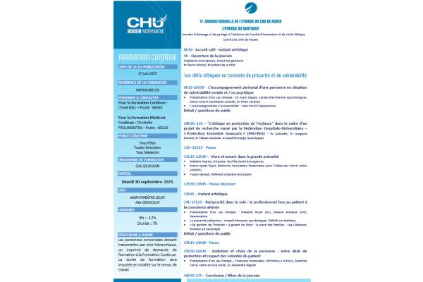 4ème journée annuelle de l’éthique - l'éthique du quotidien
